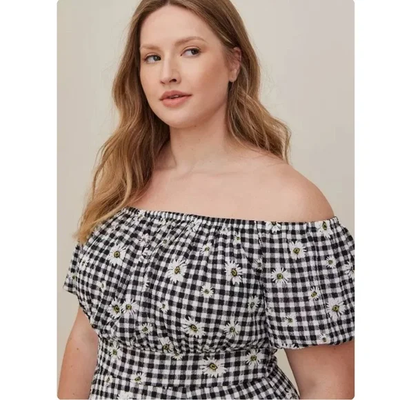 Torrid size 4 Mini Textured Knit Puff Sleeve Skater Dress - Picture 4 of 12